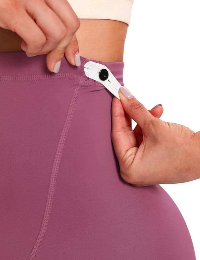 Detalle de VALANDY Creamlush maternity leggings over the bump with adjustable high waist belly support