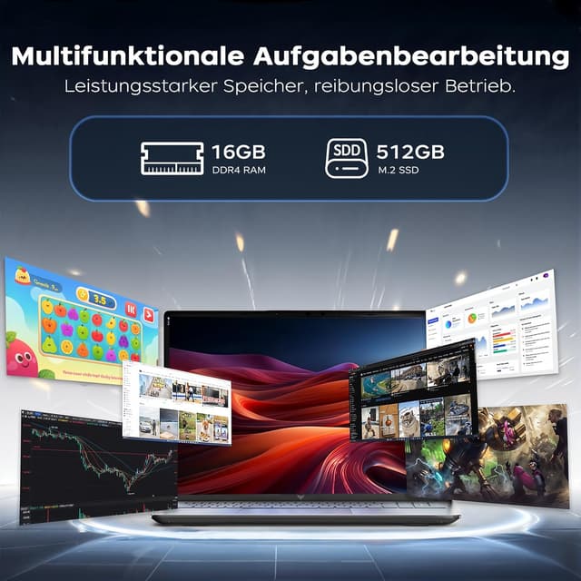 Detalle de ACEMAGIC LX16 16-Zoll-Laptop mit Ryzen 4300U, 16 GB RAM und 512 GB SSD