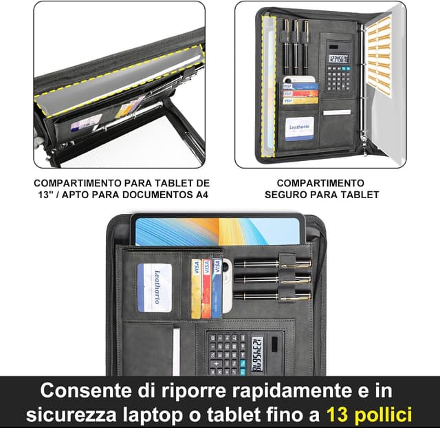 Detalle 2 de Leathario Cartella Portadocumenti A4 26x33,5 cm