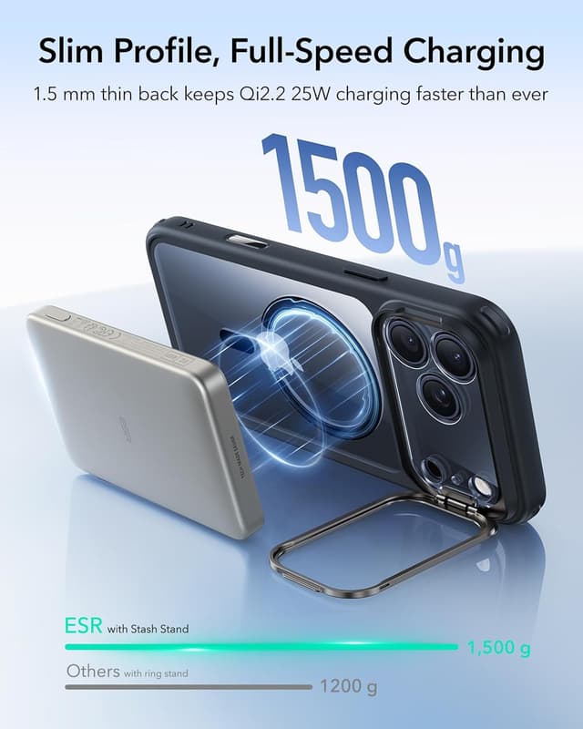 Thumbnail 6 de ESR Hülle für iPhone 17 Pro Max mit Kamerasteuerung, MagSafe & verstecktem Ständer – Classic Serie, klares Schwarz