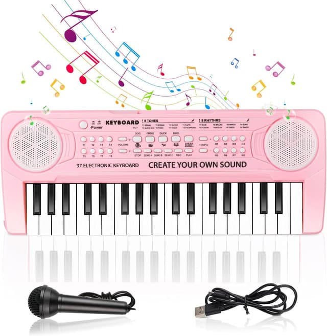 Imagen de Shayson 37-Key Kids Keyboard with Microphone 🎹 en OfertitasTOP