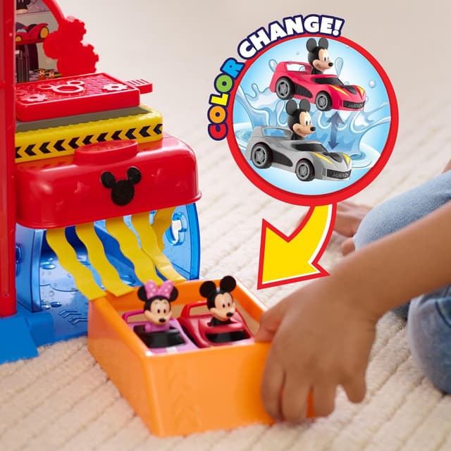 Detalle de Disney Junior Mickey Mouse Ready to Race Garage & Track Playset (19-Piece) by Just Play