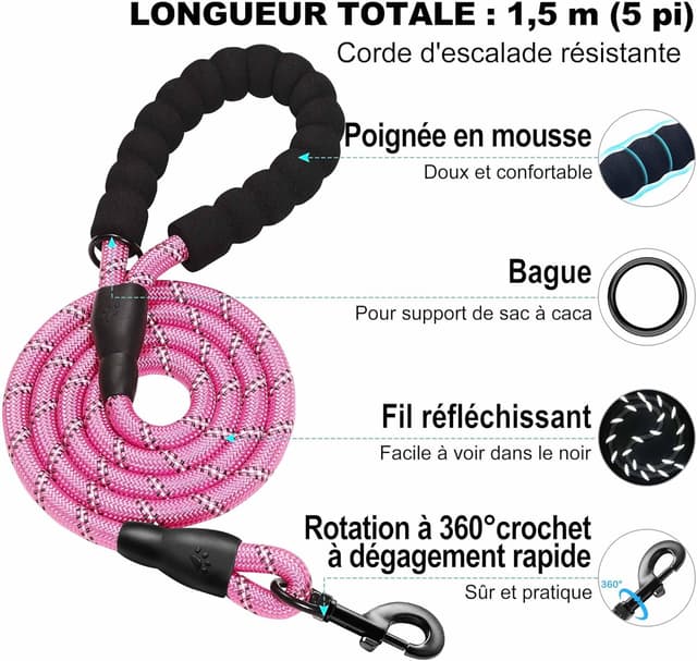 Detalle de Ensemble haapaw harnais réglable et laisse pour chien — respirant, réfléchissant et rembourré