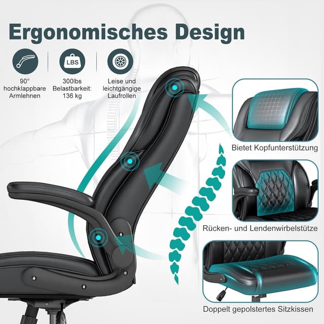 Thumbnail 6 de AnyGod Silla ergonómica de cuero 136 kg