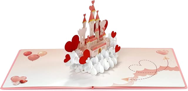 Detalle 2 de CUT POPUP Love Castle Pop-Up Anniversary Card (3D) by CUTPOPUP.COM