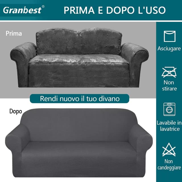 Thumbnail 4 de Granbest Copridivano Spessa 3 Posti Grigio