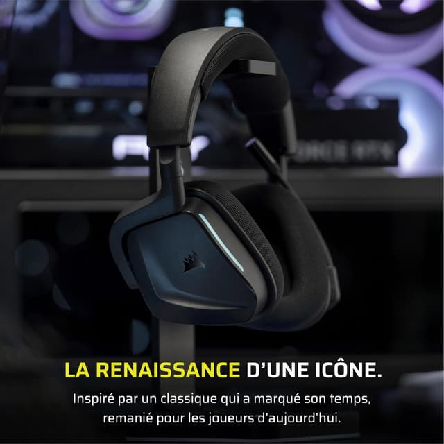 Detalle 2 de Casque gaming sans fil Corsair VOID v2 Carbon avec Bluetooth et Dolby Atmos