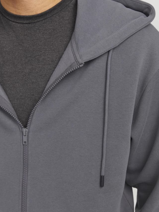 Detalle de JACK & JONES Herren Kapuzenjacke einfarbig mit Reißverschluss – JJEBRADLEY