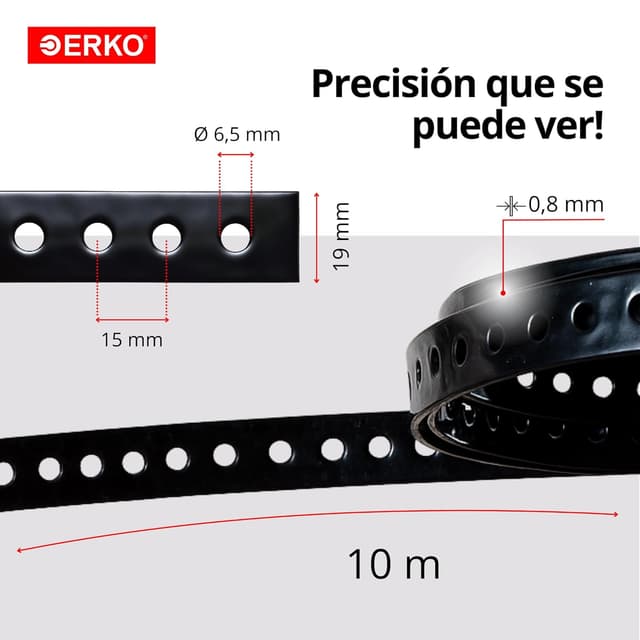 Thumbnail 3 de ERKO Cinta perforada galvanizada 19 mm x 10 m