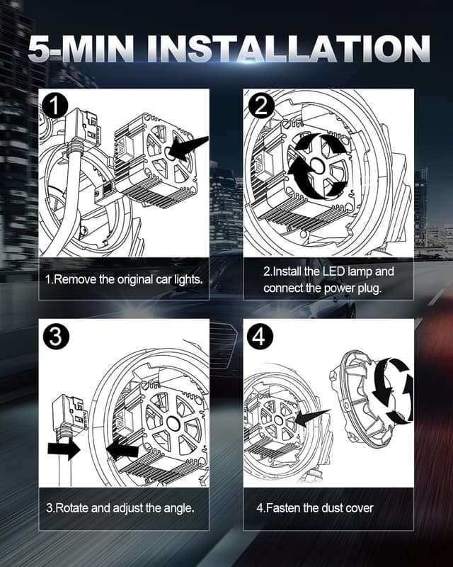 Thumbnail 6 de SUPAREE D3R/D3S LED Headlight Bulb Conversion Kit (35W) with Canbus & Cooling Fan – Plug and Play, 2 Pack
