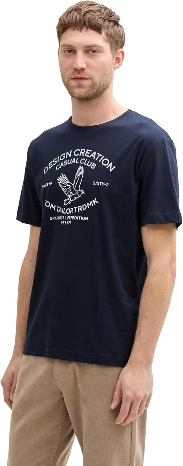 Detalle de TOM TAILOR 1046787 T-Shirt da uomo a maniche corte (confezione da 1)