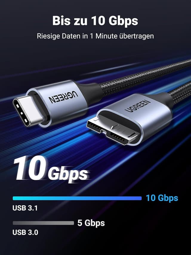 Detalle 2 de UGREEN USB C Kabel Micro B 0,5 m