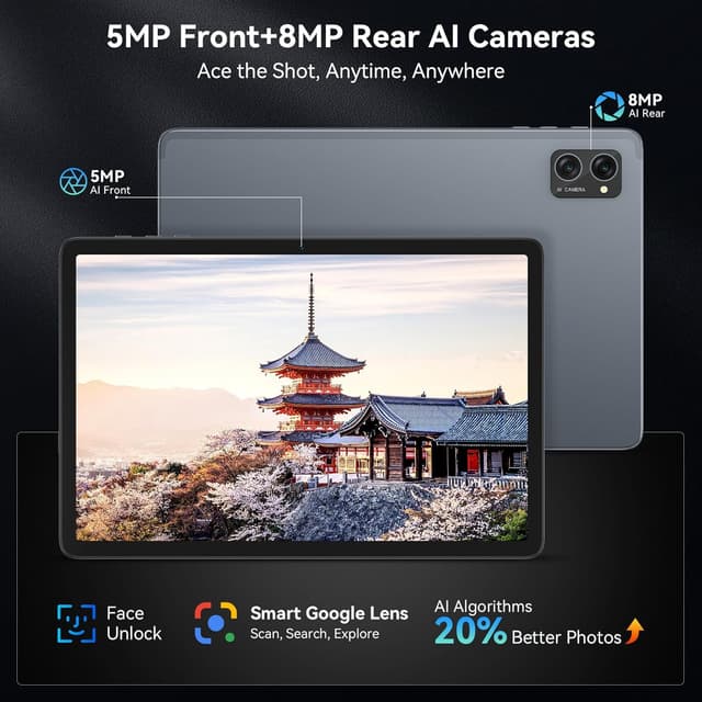 Detalle de TABWEE T20 10-inch Android 16 AI Tablet (24GB + 256GB, up to 2TB, 5G, FHD) with Pen & Keyboard Kits