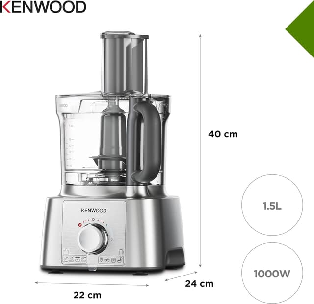 Detalle de Kenwood MultiPro Express FDP65.820SI, robot multifonction avec accessoires, bol 3 L et moteur 1000 W