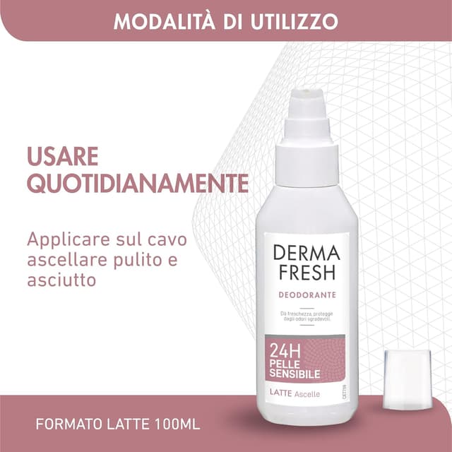 Detalle 2 de Dermafresh Deodorante Latte Efficace 24h per Pelle Sensibile (100 ml) senza alcol e profumo