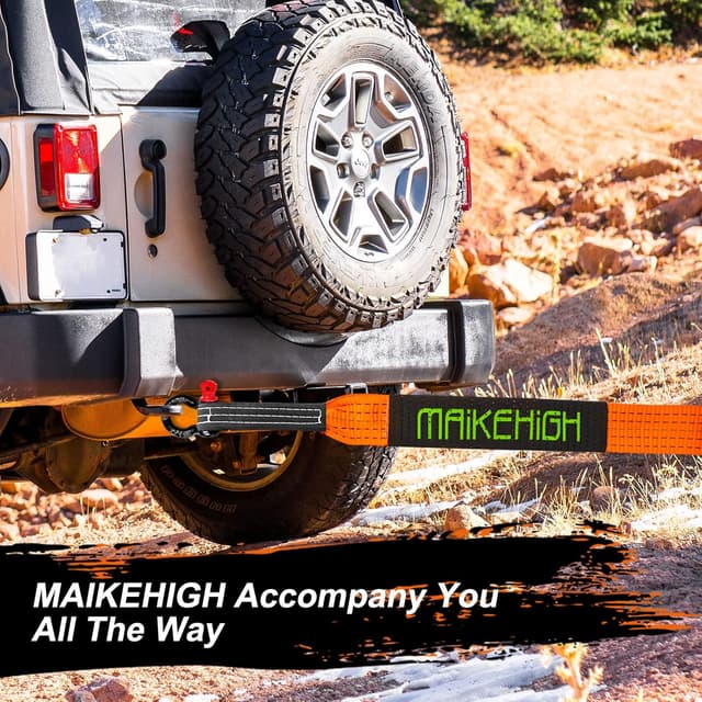 Thumbnail 6 de MAIKEHIGH Tow Rope 5m x 5cm (10 Ton / 22,000 Lbs) Off-Road Recovery Strap with Gloves and Shackles