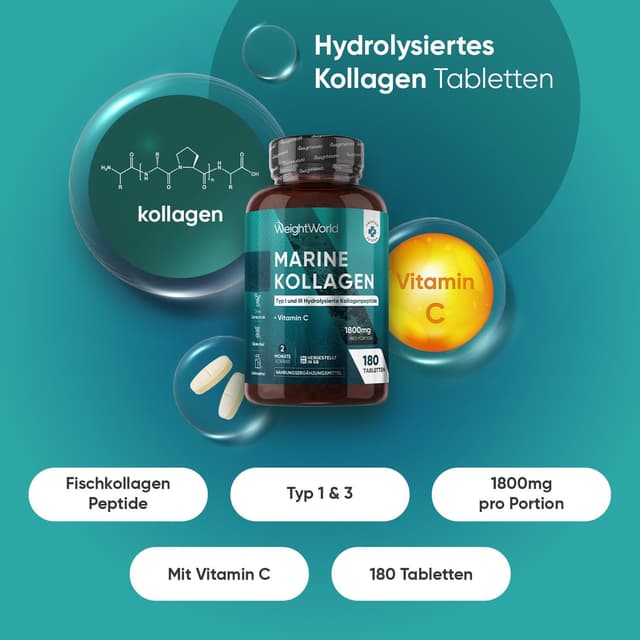 Detalle 2 de Marine Kollagen Tabletten 1 & 3, 180