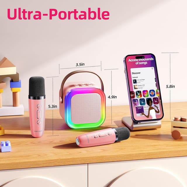 Thumbnail 5 de Kinglucky Mini Karaoke Machine Ages 3-12 🎤