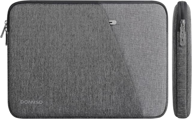 Detalle 2 de DOMISO Laptop-Tasche 15–15,6 Zoll wasserdicht – Laptop Sleeve mit Seitentaschen (Grau)