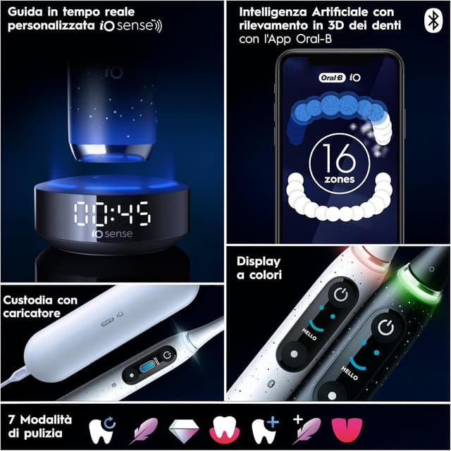 Thumbnail 6 de Oral-B Spazzolino Elettrico ricaricabile iO 10 Nero con testina, custodia da viaggio e dentifricio Pro Expert