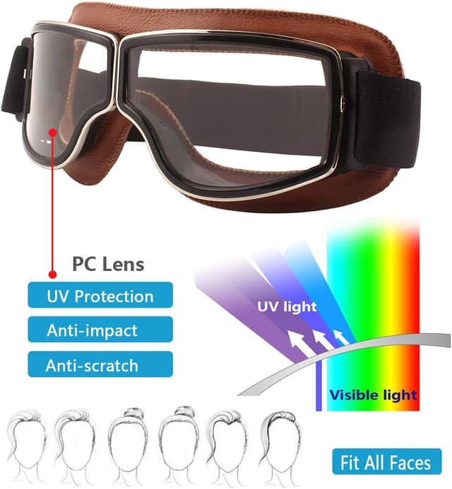 Detalle de Ashilun Retro Pilot goggles for rides