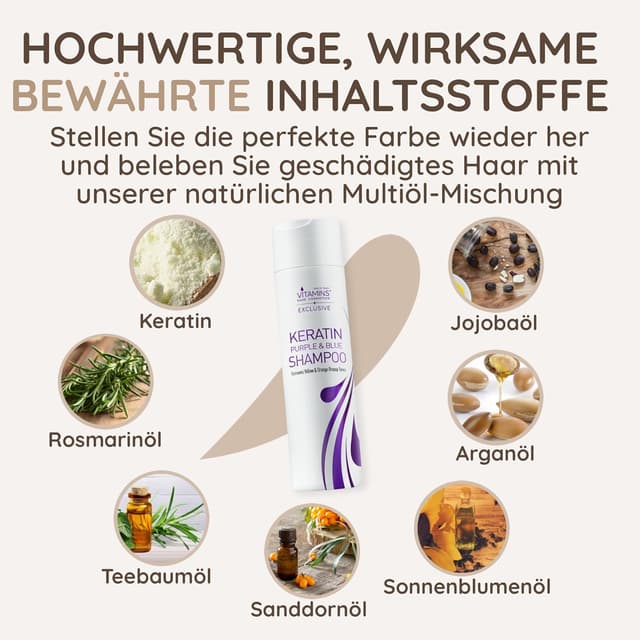 Thumbnail 4 de Vitamins Silber Shampoo für blondes Haar Keratin Anti Gelbstich 💇♀