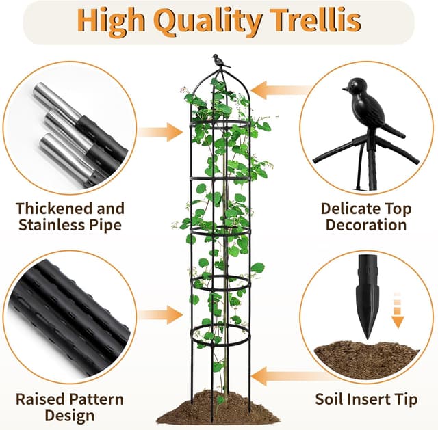 Detalle de Rustproof 205cm obelisk trellis for climbers