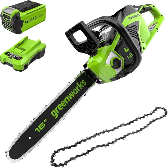 Detalle de Greenworks GD40CS18 Motosierra a Batería 40 cm