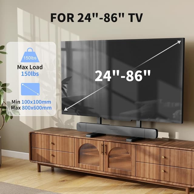 Detalle de TV stand table top support 68kg VESA