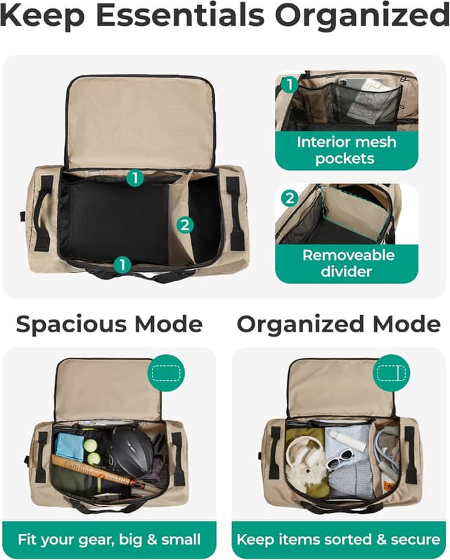 Detalle 2 de BAGSMART Reisetasche 83L faltbar mit Rollen