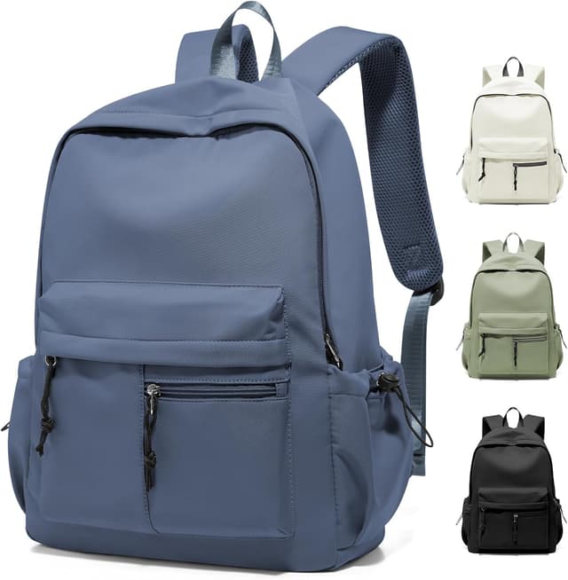 Detalle de WEPLAN School Bag Backpack for Teenagers with 14-inch Laptop Compartment, Waterproof (Blue Purple)