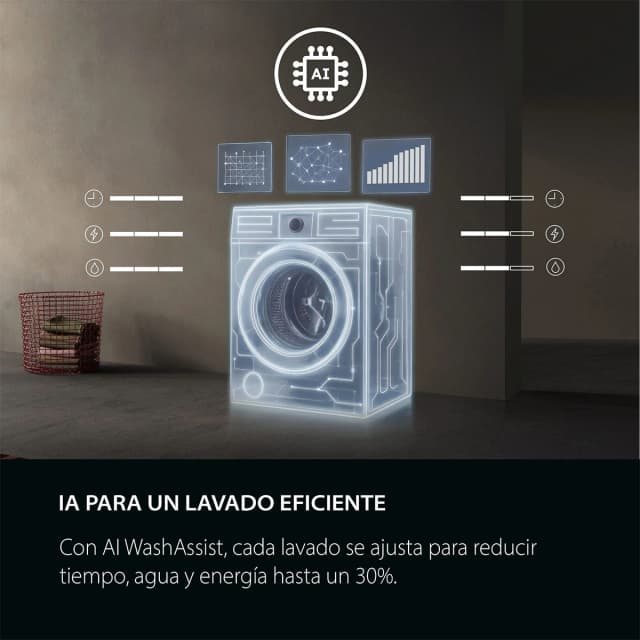 Detalle 2 de AEG Serie 6000 ProSense LFE6G54H4B lavadora libre instalación reacondicionada grado D (10,5 kg, 1.400 rpm)