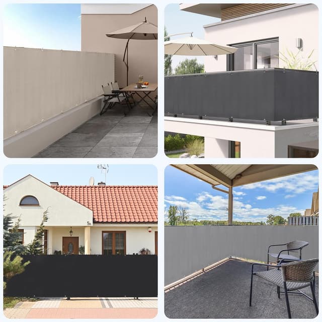 Detalle 2 de Sekey copertura per balcone in poliestere con protezione privacy 100 x 600 cm, senza viti