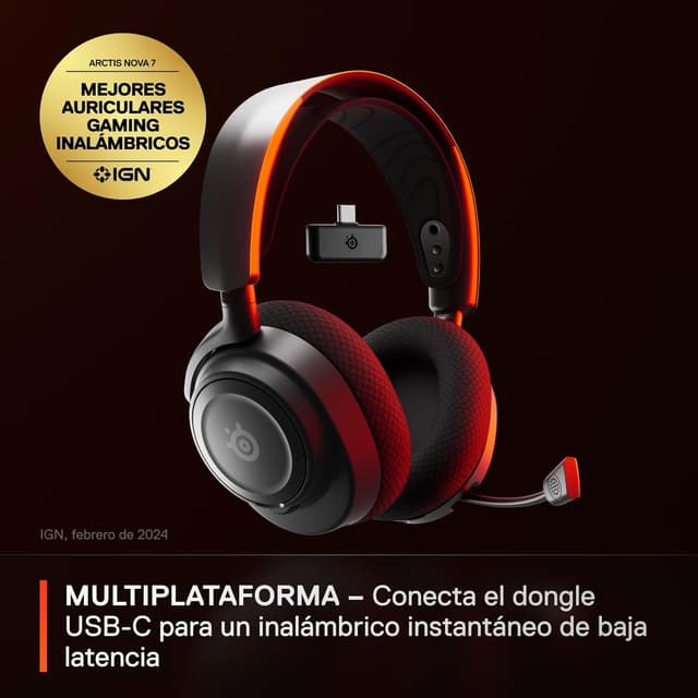 Detalle 2 de SteelSeries Arctis Nova 7 Wireless 🎧 - Cascos Gaming Inalámbricos
