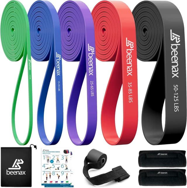 Detalle de Beenax Resistance Bands Pull Up Set (5 levels) with grip pads and door anchor