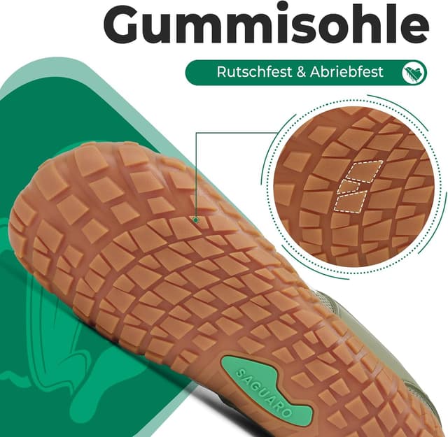 Detalle de SAGUARO Knit Barfußschuhe mit Zero-Drop, rutschfester Sohle & breiter Zehenbox (Gr. 36–48)