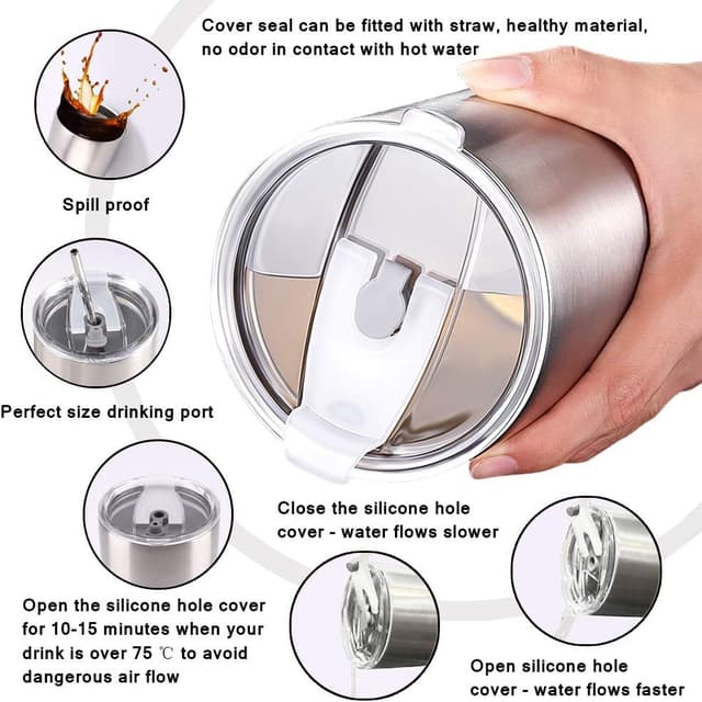 Detalle de YJH Y·J&H 20oz (550ml) Travel Tumbler double-wall vacuum insulated coffee mug in Pink