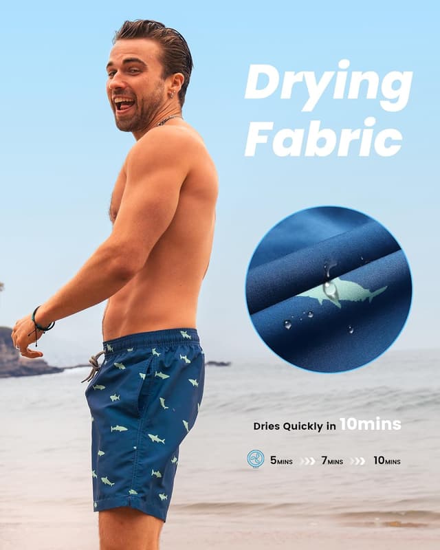 Thumbnail 6 de MaaMgic Herren-Badeshorts mit 18 cm Innenlänge, schnelltrocknend und Mesh-Futter