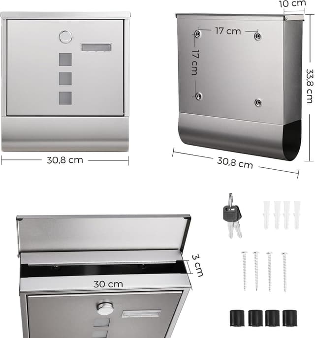 Thumbnail 5 de SONGMICS GMB020S02 Briefkasten 10 x 30,8 x 33,8 cm