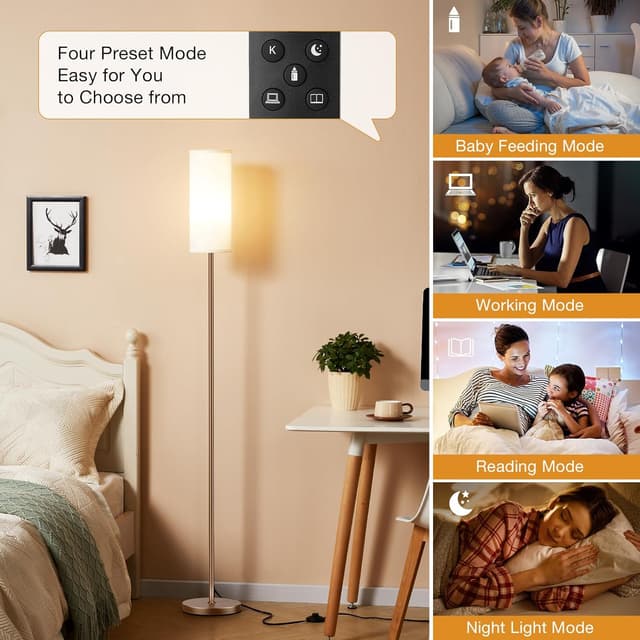 Thumbnail 4 de Aooshine 64in Floor Lamp with Brown Pole