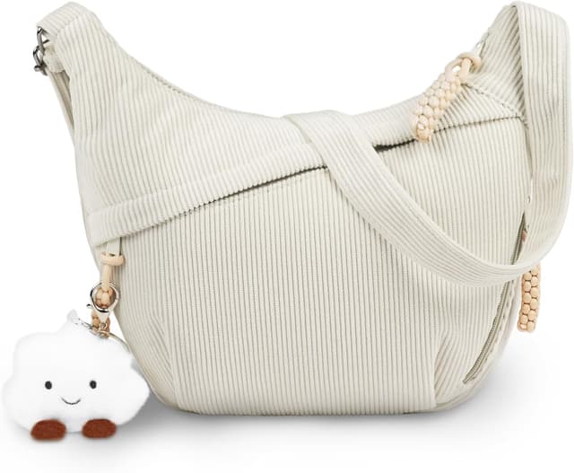 Thumbnail 6 de Grand sac à bandoulière Aucuu en velours côtelé avec pendentif nuage et bandoulière réglable