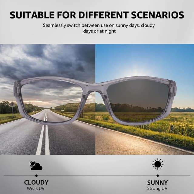 Detalle de Myiaur photochromic running sunglasses with polarised UV400 lenses