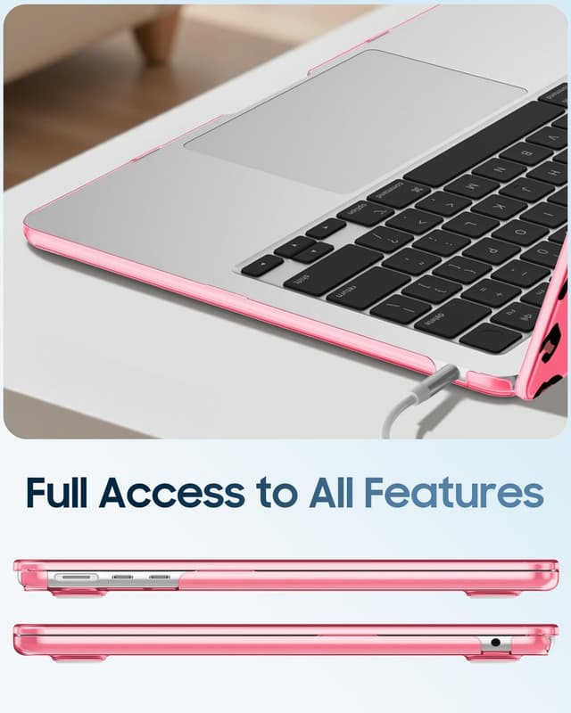 Detalle 1 de FINTIE Hard Shell Case for 13.6-inch MacBook Air (M5 2026/M4 2025/M3 2024/M2 2022) in Pink Leopard