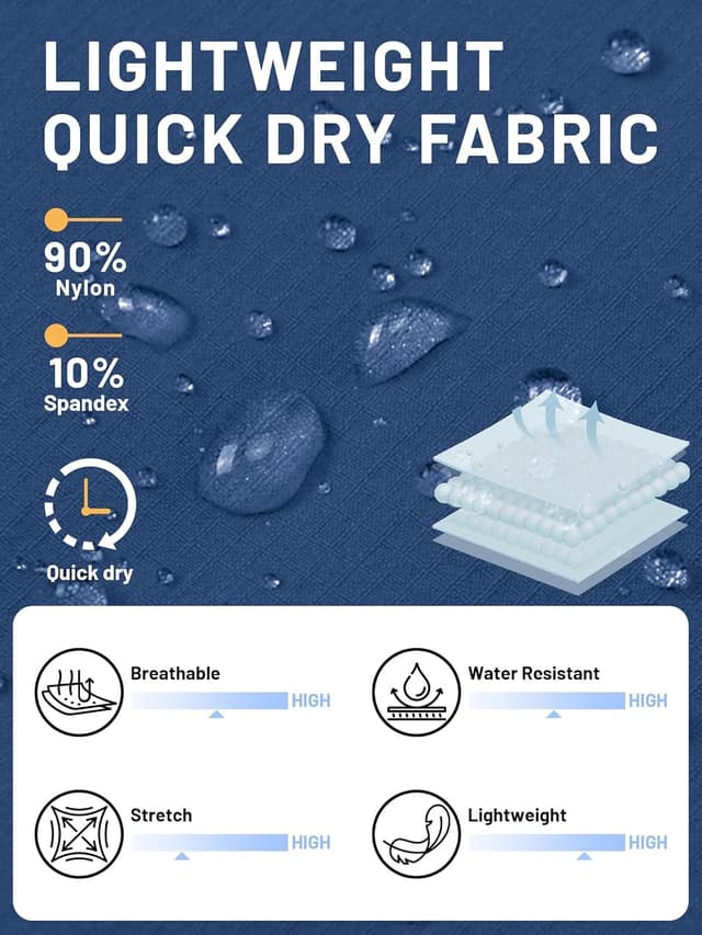 Thumbnail 6 de TACVASEN men’s cargo shorts with quick-dry fabric, zip pockets and elasticated waistband