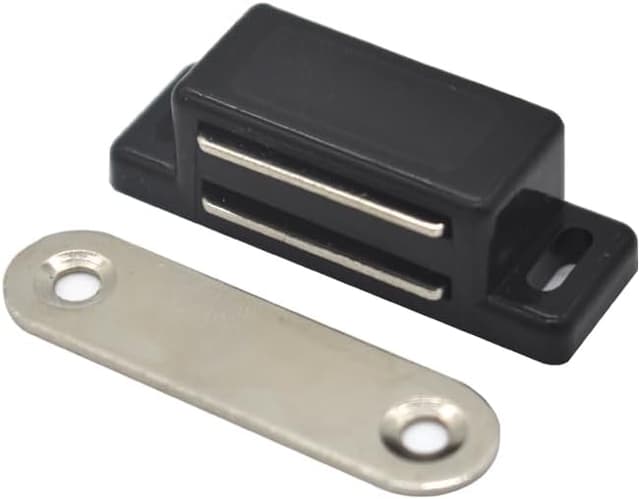 Detalle 2 de Lockimo Magnetic Door Cupboard Catch (2 Pack) – black magnetic latch for cabinets, drawers and cupboards