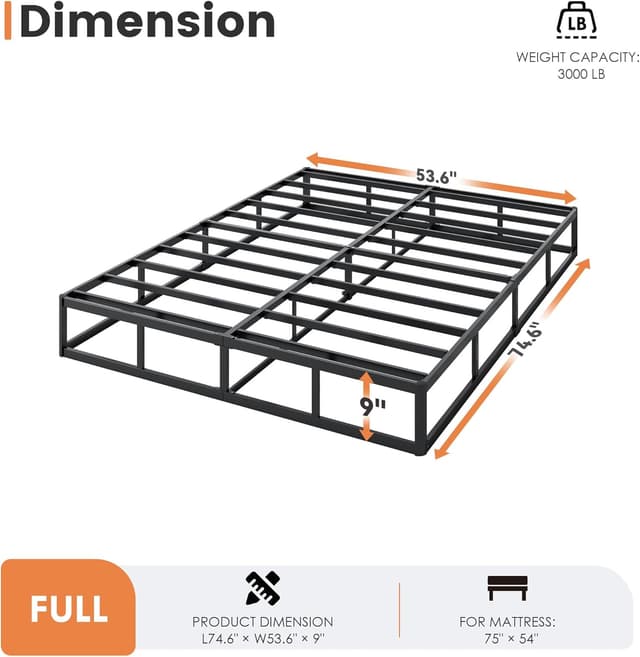 Detalle 2 de HAVONIZD 9 Inch Heavy-Duty Full Box Spring (Full Size) with Fabric Cover