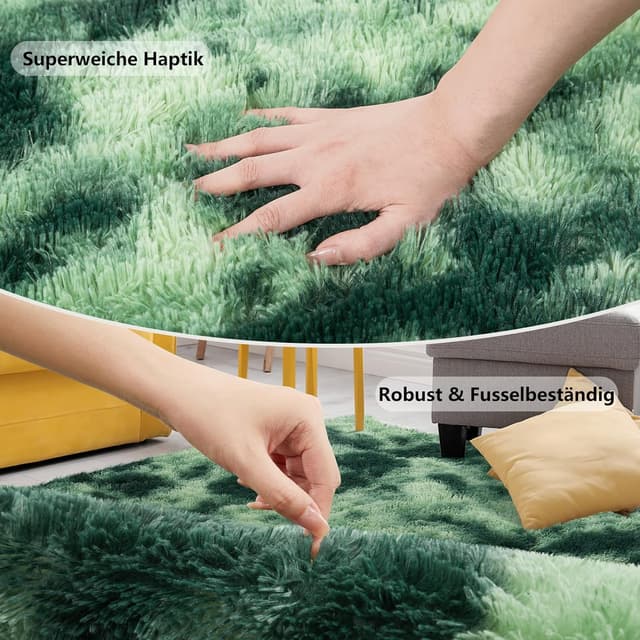 Thumbnail 1 de SOANNY Hochflor Teppich 120x180 Grün