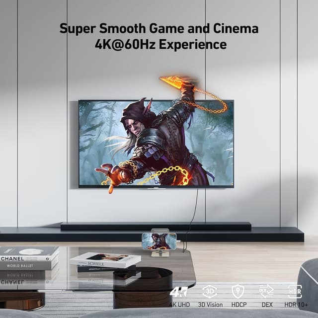 Detalle 2 de BENFEI Cavo USB-C a HDMI 4,5 m 4K@60Hz (2K fino a 165Hz) con supporto Thunderbolt 3/4