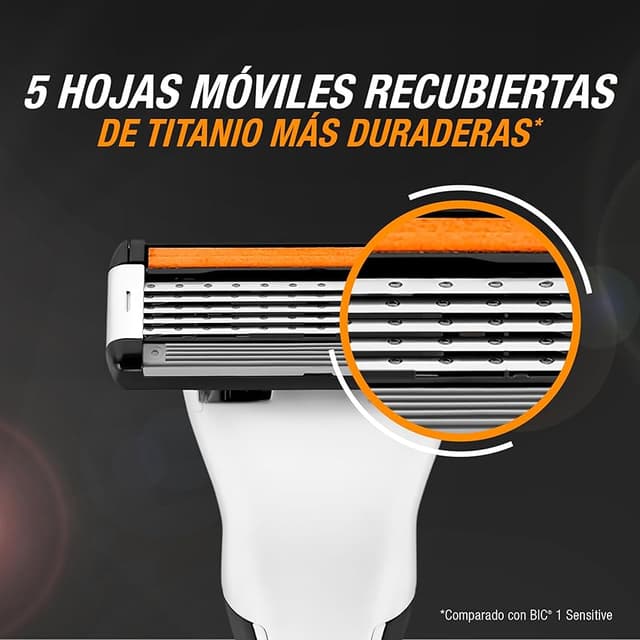 Detalle de BIC Hybrid 5 Flex 8 recambios, 5 hojas móviles 🪒