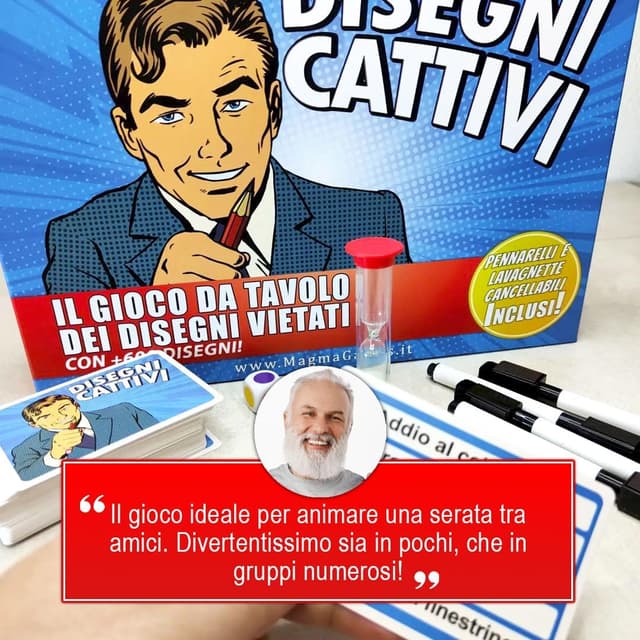 Detalle de Magma Games DISEGNI CATTIVI (+18) – gioco da tavolo per adulti con +120 carte e disegni proibiti